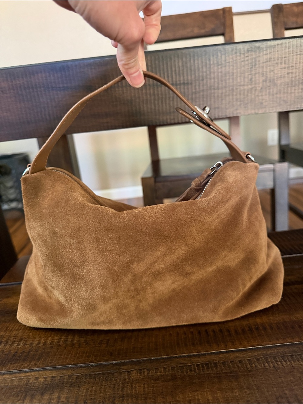 2Bella Suede Hobo Handbag in Camel Brown - Chic Everyday Carry